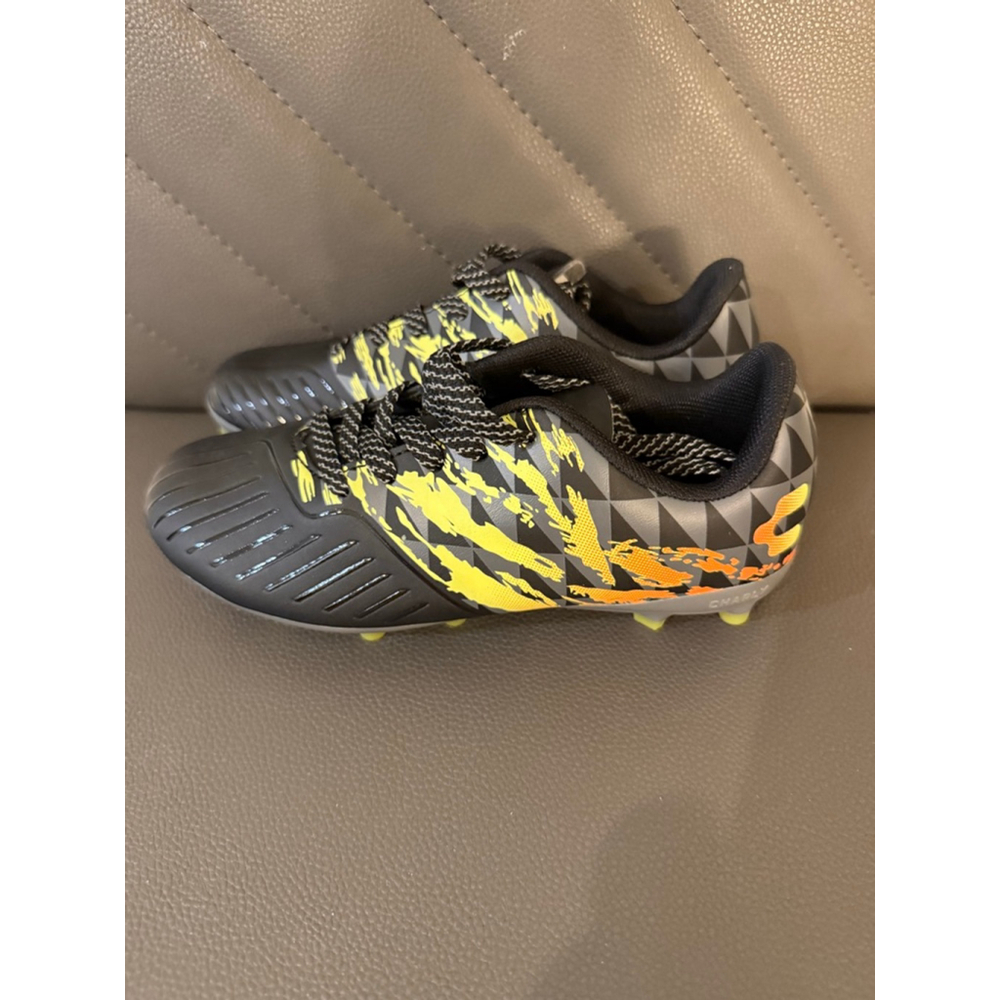 Boys Charly Soccer Cleats Black Yellow Size 1 (Little Boy)